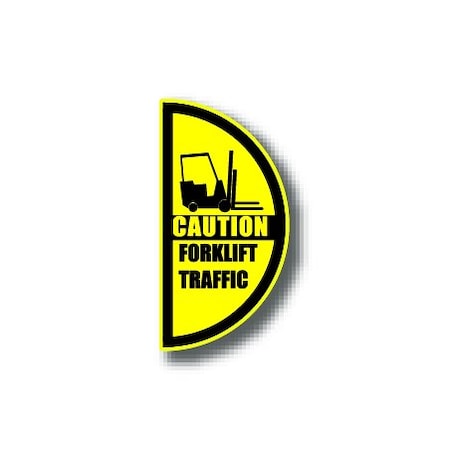 Ergomat 12in x 24in HALF SIGNS - Caution Forklift Traffic Left DSV-SIGN 288 #0614LEFT -UEN